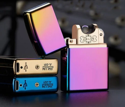 מצית דמוי זיפו אלקטרונית נטען בחיבור USB | צבע כחול 