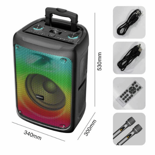 רמקול בידורית אלחוטי עם זוג מיקרופונים SonicGear HyperBox 1200 Pro