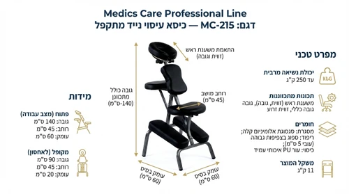 כיסא עיסוי נייד מתקפל Medics Care MC-215