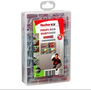 דיבל ובורג מידות 6 ו-8 FISCHER - מארז 160 יחידות PROFI-BOX