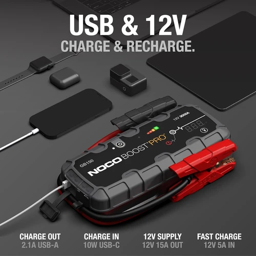 נוקו NOCO GB150-בוסטר התנעה אלקטרוני 12V 3,000A לרכבי בנזין ודיזל