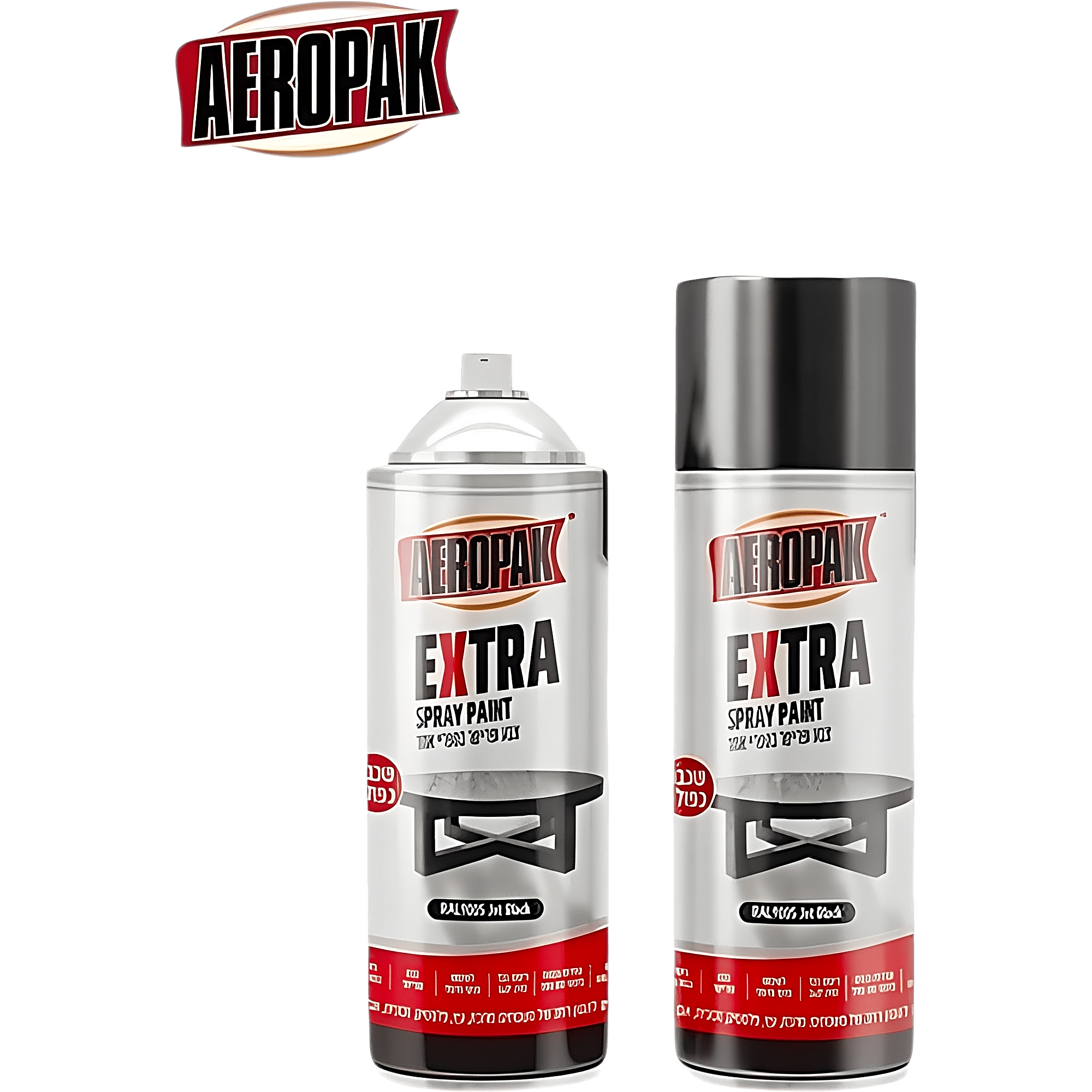 ספריי צבע שחור AEROPAK בטכנולוגיית כיסוי כפול EXTRA