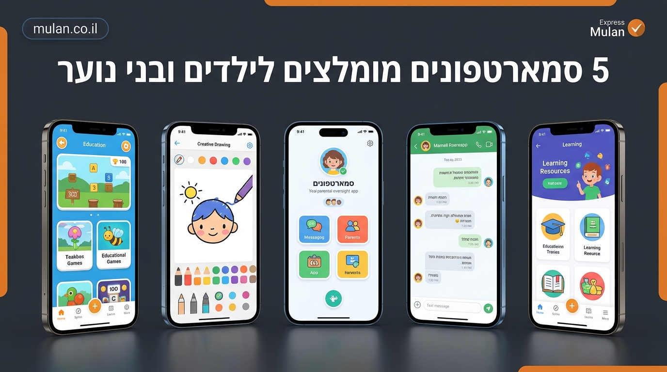 5 סמארטפונים מומלצים לילדים ובני נוער ב-2026