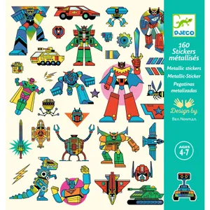 יצירה 160 מדבקות - רובוטים מטאלים DJECO