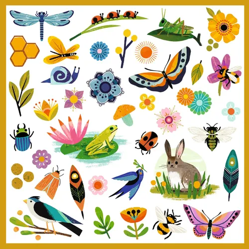 יצירה 160 מדבקות - בגינה