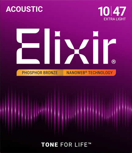 סט לאקוסטית ELIXIR 16002 NANO Phosphor Bronze 10-47