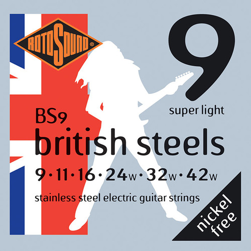 סט מיתרים 0.9 לחשמלית ROTOSOUND BRITISH STEEL