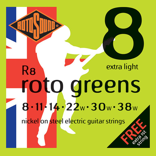 סט מיתרים ניקל 0.8 לחשמלית ROTOSOUND R8