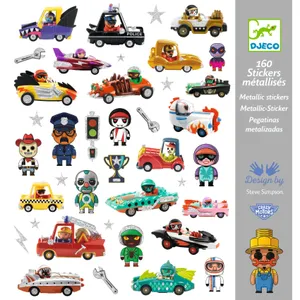 יצירה 160 מדבקות - עולם הקרייזי מוטורס המנצנץ DJECO