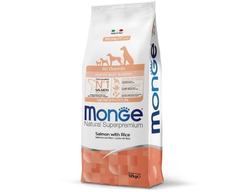 MONGE מונג' פאפי ג'וניור סלמון ואורז 12 ק