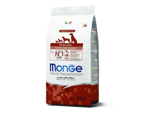 MONGE מונג' פאפי וג'וניור כבש ואורז לגורים 2.5 ק