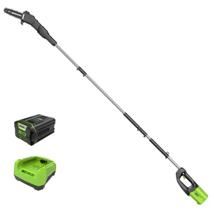 מסור שרשרת טלסקופי 80V PRO להב "10 מקצועי לגיזום ענפים גבוהים +סוללה 2AH ומטען מהיר דגם PS80L210 גרין וורקס