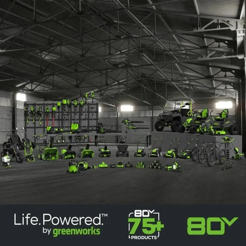 מערכת Greenworks 80V PRO עם תאימות ליותר מ-75 כלי גינון וציוד מקצועי הפועלים על אותה פלטפורמת סוללות מתקדמת