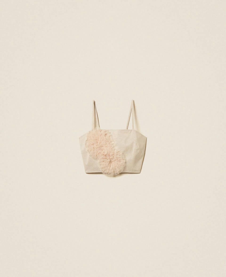 Linen blend top with lurex