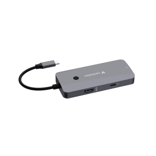 תחנת עגינה Verbatim USB-C Pro Multiport Hub 32150 - HDMI 4K / RJ45 / 2x USB-A / USB-C PD 100W