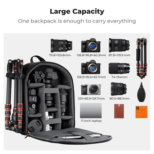 תיק גב לצילום מקצועי K F  Concept Camera Backpack 13L