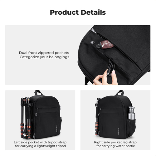 תיק גב לצילום מקצועי K F  Concept Camera Backpack 13L