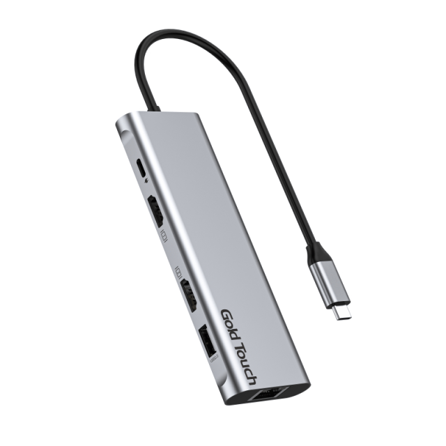 תחנת עגינה Gold Touch Multi Ports USB-C SU-C13 - HDMI 4K / LAN / PD 100W / SD / USB-A