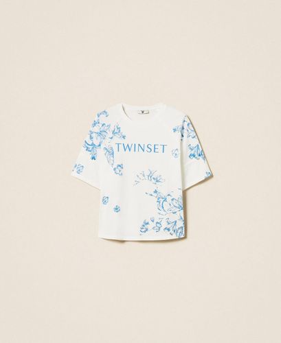 Floral T-shirt with logo