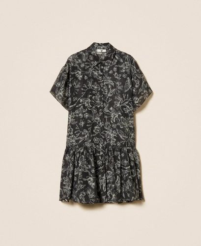 Short floral shirt dress