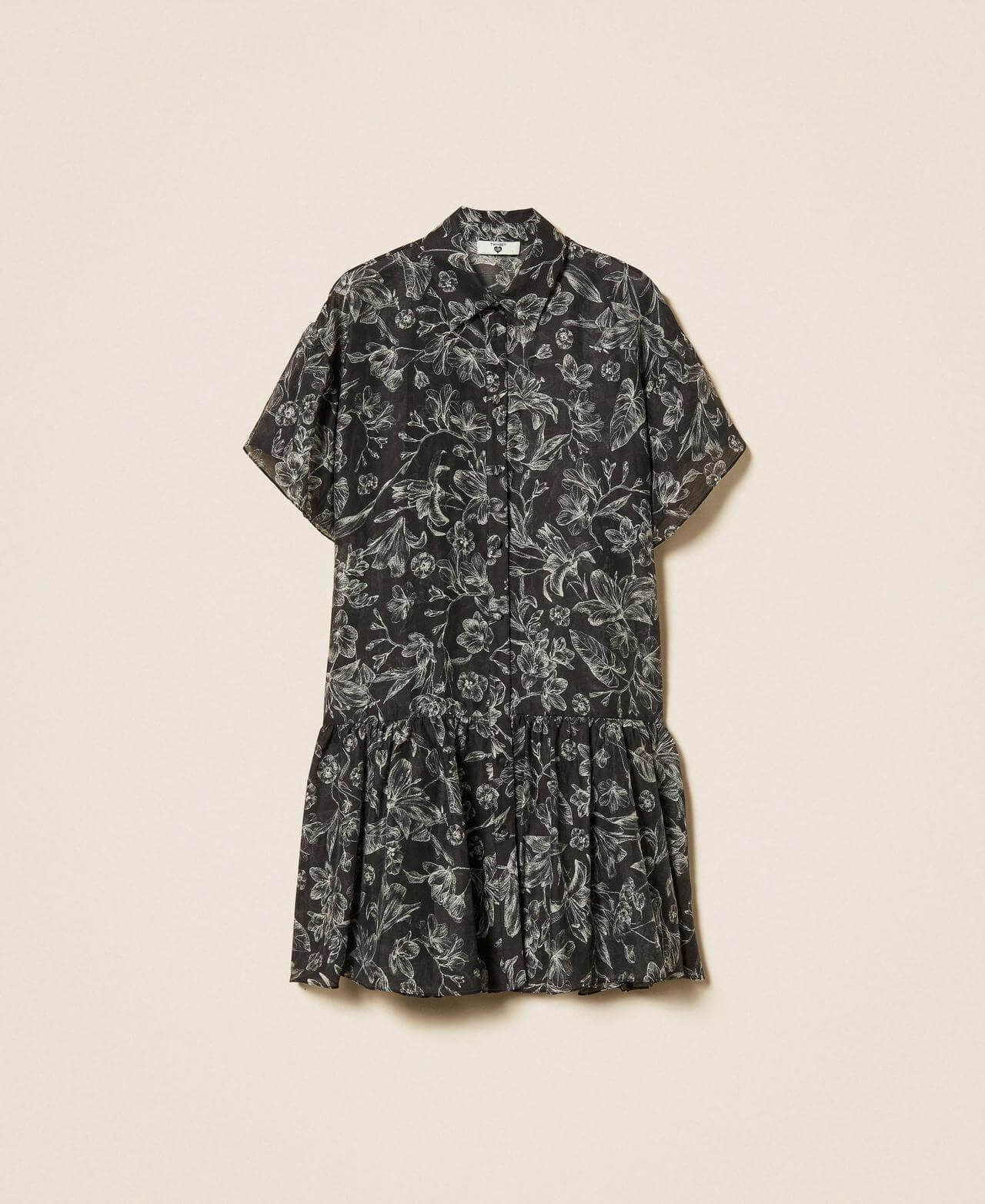 Short floral shirt dress