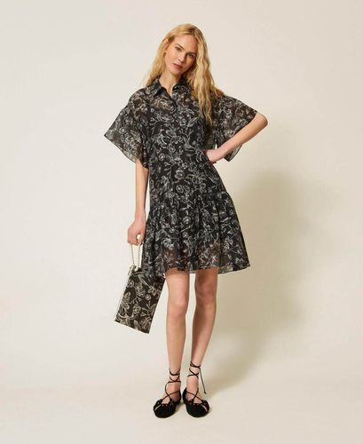 Short floral shirt dress