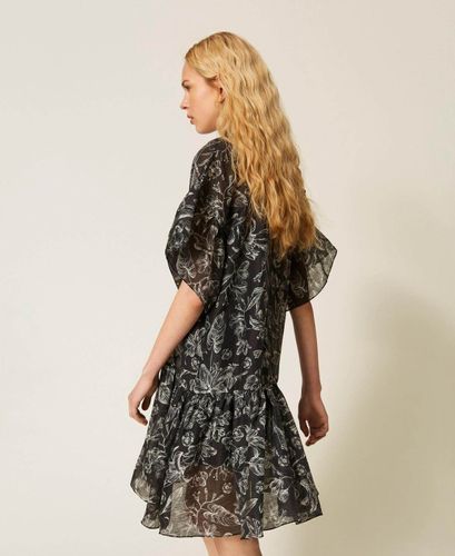 Short floral shirt dress