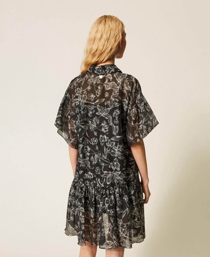 Short floral shirt dress