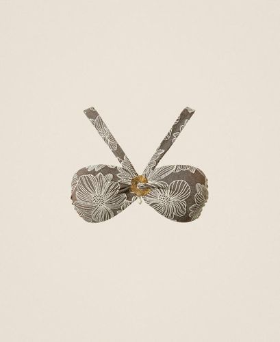 Jacquard bikini top with pearl