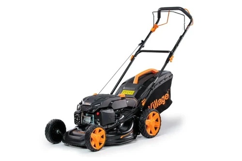 מבט קדמי על מכסחת דשא Villager EAGLE 5111V עם שק איסוף 65 ליטר, מנוע 190 סמ