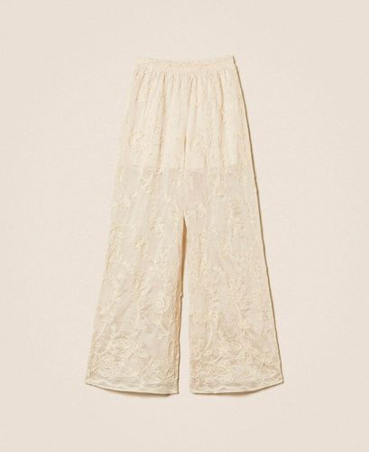 Muslin trousers with Cornely embroidery