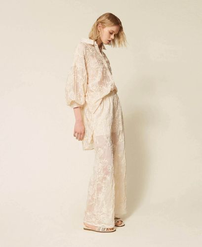 Muslin trousers with Cornely embroidery
