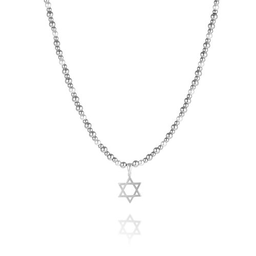 שרשרת כדורי סטיל מגן דוד לגבר