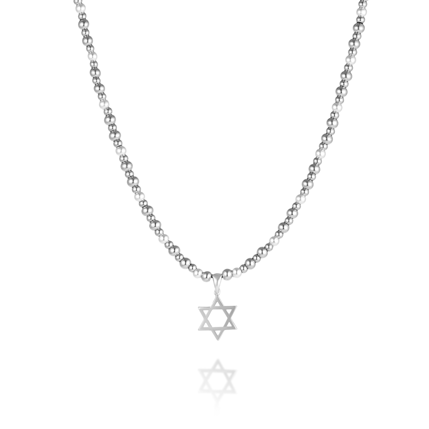 שרשרת כדורי סטיל מגן דוד לגבר