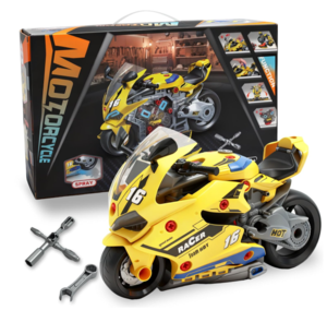 צעצוע אופנוע צהוב אינטראקטיבי