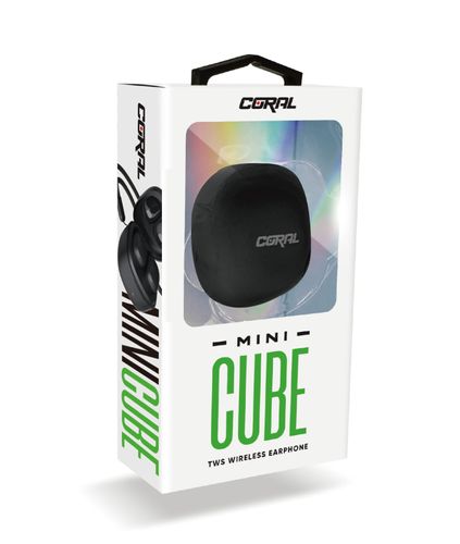 אוזניות אלחוטיות קורל Coral Mini cube - צבע שחור