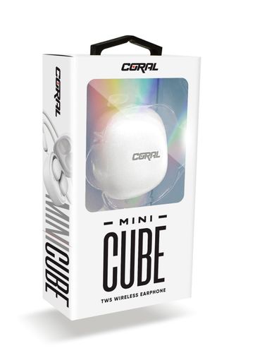 אוזניות אלחוטיות קורל Coral Mini cube - צבע לבן
