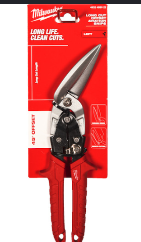 מספרי פח תעופתיים לחיתוך שמאלי Offset ארוך Milwaukee -  4932499022