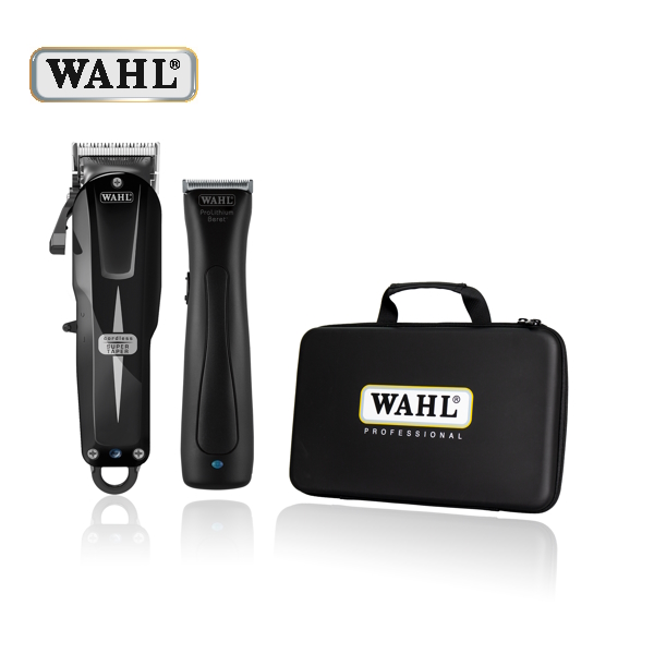 סט מכונת תספורת וטרימר אלחוטיים מקצועיים WAHL דגם Beret Stealth +‎ Cordless Super Taper 08592-017H