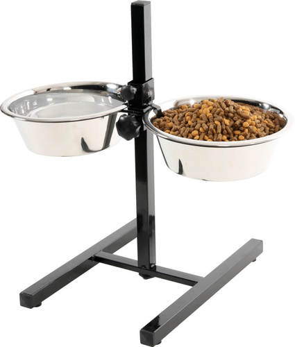 זולוקס מתקן האכלה מוגבה ומתכוונן לכלבים ADJ STAND ST STEEL BOWLS 2,75L