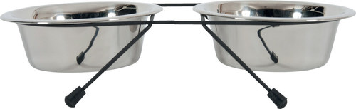 זולוקס סט האכלה איכותי לכלבים וחתולים STAND + 2 INOX BOWLS 350ML