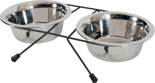 זולוקס סט האכלה איכותי לכלבים וחתולים STAND + 2 INOX BOWLS 1,3L