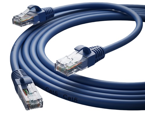 כבל אינטרנט CAT5e עם הגנה מפני הפרעות 0.5 מטר כחול (10 יחידות)