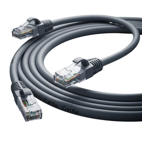 כבל אינטרנט CAT5e עם הגנה מפני הפרעות 1 מטר אפור (10 יחידות)
