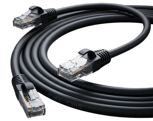 כבל אינטרנט CAT5e עם הגנה מפני הפרעות 1 מטר שחור (10 יחידות)