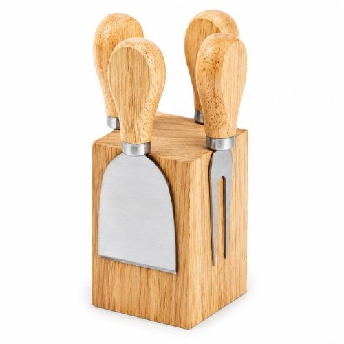 מעמד עץ עם 4 כלי גבינה Emmental – מתנה לעובדים ולוועדי עובדים