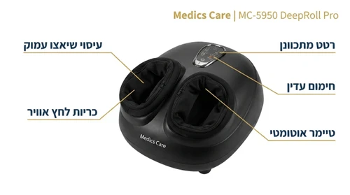 מכשיר עיסוי שיאצו לכפות הרגליים Medics Care MC-5950 DeepRoll Pro 