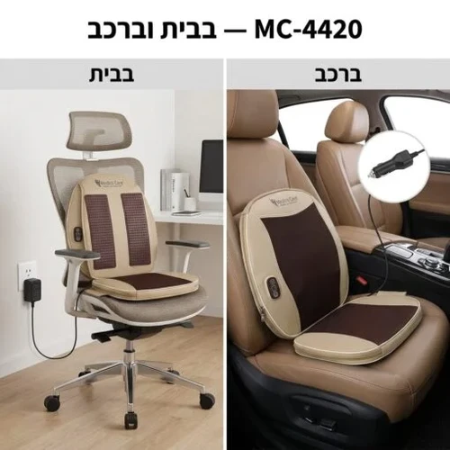 מכשיר עיסוי שיאצו לגב לבית ולרכב Medics Care MC-4420