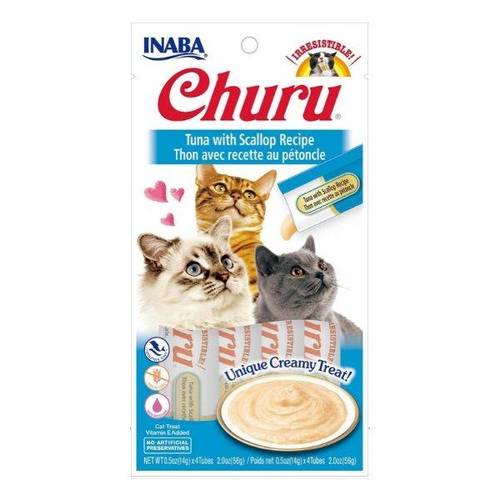 CHURU צ'ורו חטיף שלוק נוזלי בטעם טונה וצדפות 4 יח'