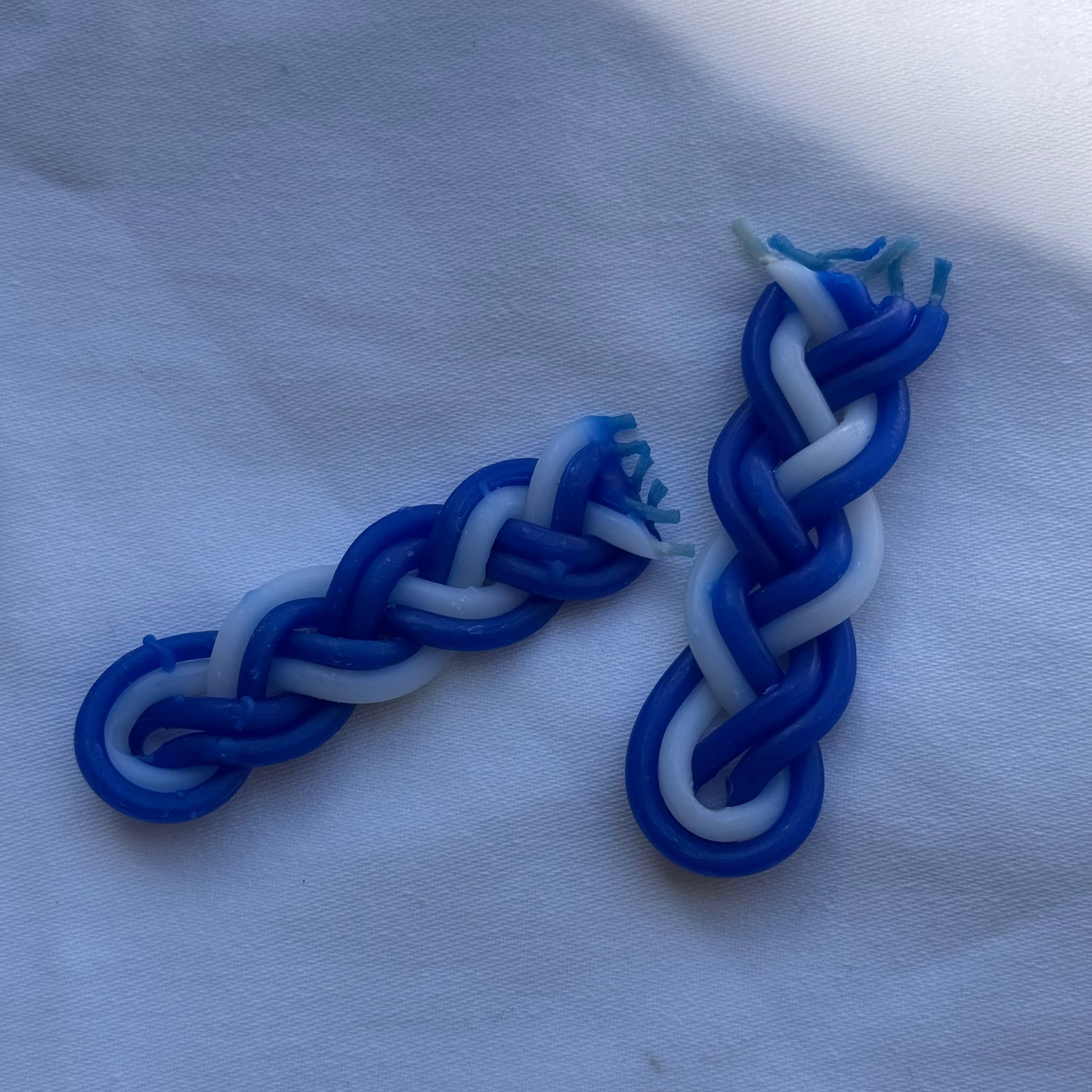 נר הבדלה מיני צבע כחול לבן